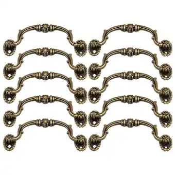 Walmart 10pcs Antique Drawer Cabinet Knobs Pull Wardrobe Door Vintage Style Handle Pulls offer