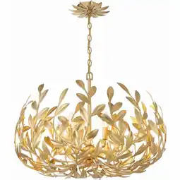 Walmart Crystorama Broche 6 Light Antique Gold Chandelier - 27W x 19H x 27D offer