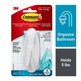 Walmart Command Designer Water Resistant Hooks, White, Large, 1 Wall Hook offer