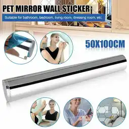 Walmart JahyShow 50x100cm Self-Adhesive Mirror Wall Sticker Film - Reflective Tile Paper offer