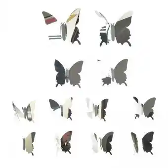 Walmart deevoka 3X 12Pcs Mirror Butterflies Sticker Mirror Wall Sticker for Door Bedroom Window offer