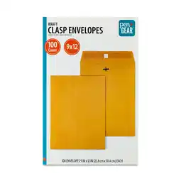 Walmart Pen+Gear Kraft Clasp Envelopes, 9 in x 12 in, 100 Count offer