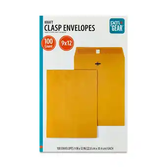 Walmart Pen+Gear Kraft Clasp Envelopes, 9 in x 12 in, 100 Count offer