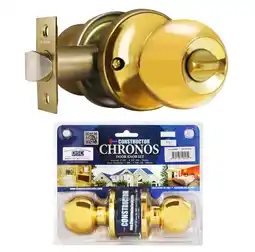 Walmart Constructor Chronos Privacy Door Knob Handle Lock Set for Bedroom and Bathroom Polished Brass Finish offer