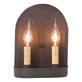 Walmart Irvins Country Tinware Double Sconce with Willow in Textured Black offer