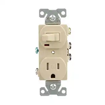 Walmart Eaton TR274V 3-Wire Receptacle Combo Single-Pole Switch with Tamper Resistant 2-Pole, Ivory offer