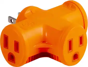 Walmart GE 3-Outlet Grounded T Tap Adapter, Orange 50281 offer