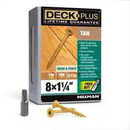 Walmart Deck Plus Tan Deck Screws, Exterior Screws, Steel, 1lb Box (#8 x 1.25) offer