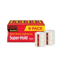 Walmart Scotch Super-Hold Tape, Clear, 3/4 in. x 800 in. per Roll, 6 Rolls offer