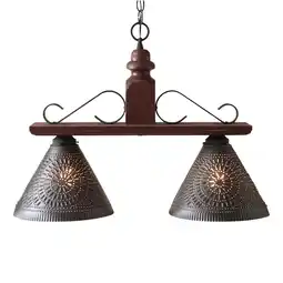 Walmart Irvins Country Tinware Wood Wellington Medium Island Light in Plantation Red offer