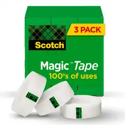 Walmart Scotch Magic Tape, Invisible, 3 Tape Rolls offer