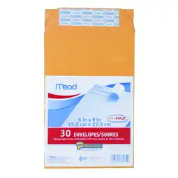 Walmart Mead Press-It Seal-It Envelopes, Office Pak, 6 x 9, Brown Kraft, 30 Ct offer