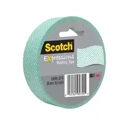 Walmart 3M Expressions Masking Tape, Mint Mosaic, 1 in x 20 yds offer