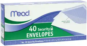 Walmart Mead 10 Security Envelopes, 40 Count (75214) - White offer