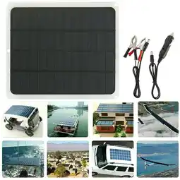 Walmart Lngoor 20W 12V Waterproof Solar Panel Battery Trickle Charger, Black offer