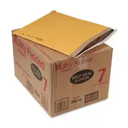 Walmart Jiffy Padded Mailer, #7, Paper Lining, Self-Adhesive Closure, 14.25 x 20, Natural Kraft, 50/Carton offer