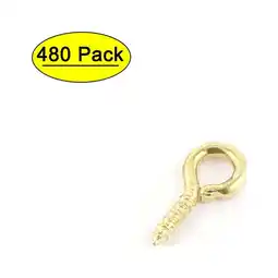 Walmart Uxcell 1.5mm Dia Thread 10mm Length Eyelet Screw Bolt Eye Hook Gold Tone 480pcs offer