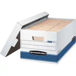 Walmart Bankers Box File Storage Boxes with Lids, White, 12-Pack, Corrugated Cardboard offer