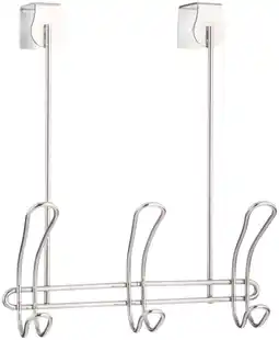 Walmart iDesign Chrome Classico 3-Hook Over the Door Storage Rack, 11.5 H x 8.9 W x 3.9 L offer