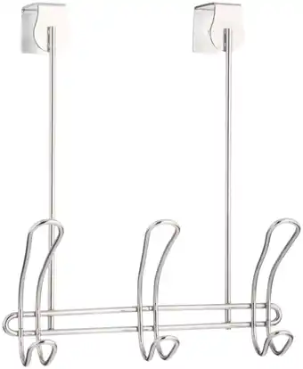 Walmart iDesign Chrome Classico 3-Hook Over the Door Storage Rack, 11.5 H x 8.9 W x 3.9 L offer