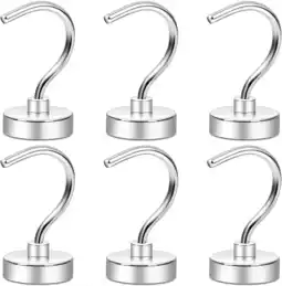 Walmart Ziediop Heavy Duty Magnetic Steel Hooks, 6 Packs offer