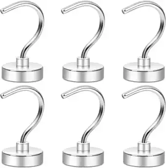 Walmart Ziediop Heavy Duty Magnetic Steel Hooks, 6 Packs offer