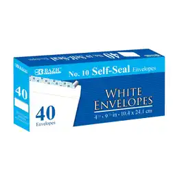 Walmart BAZIC Self Seal White Envelope 4 1/8 x 9 1/2 #10 Mailing Envelopes, 960-Count offer