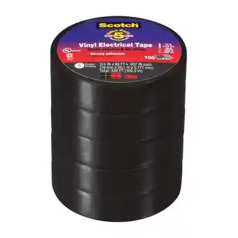 Walmart Scotch 24413-BA-6 700 Vinyl Electrical Tape, 3/4 W x 66' L offer