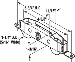 Walmart Sliding Patio Door Roller Assembly, 1-1/4 in. Wheel Diameter, Steel Ball Bearing Wheels offer