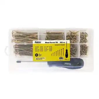 Walmart Robtec Wood Screw Kit with Screwdriver (200-Pack) offer