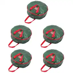 Walmart Narrster 5 pcs Christmas Wreath Storage Bag Premium Plastic Round Storage Bag Xmas Gift Bag offer