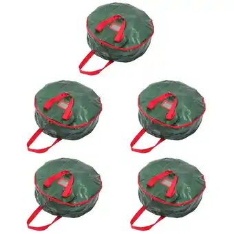 Walmart Narrster 5 pcs Christmas Wreath Storage Bag Premium Plastic Round Storage Bag Xmas Gift Bag offer