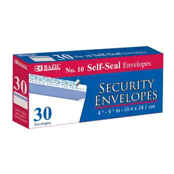 Walmart BAZIC Security Self Seal Envelope 4 1/8 x 9 1/2 #10 Tint Mailing Envelopes, 30-Count offer