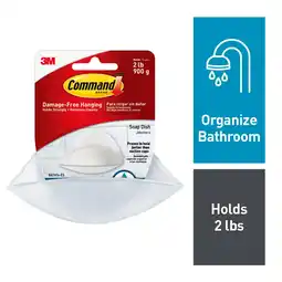 Walmart Command Soap Dish, Frosted, 1 Dish, 2 Mounting Bases, 2 Medium Strips/Pack offer