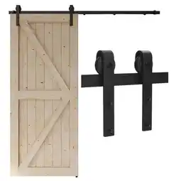 Walmart CCJH 6.6Ft Sliding Barn Door Hardware Kit 39.6 Wide for Closet Black Carbon Steel I Shape offer