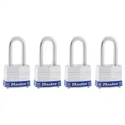 Walmart Master Lock 1-9/16 W Steel Pin Tumbler Padlock 4 pk Keyed Alike offer