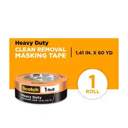 Walmart Scotch Heavy Duty Masking Tape, 1.41 in x 60.1 yd, Orange, 1 Roll offer