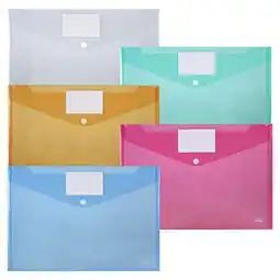 Walmart Mr Pen Plastic Envelopes Snap Letter Box A4 Multicolor, 10 Pack offer