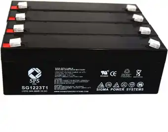 Walmart SPS Brand 12V 2.3 Ah Replacement Battery (SG1223T1) for Powersonic PS-1226 (4 Pack) offer