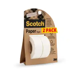 Walmart Scotch Paper Tape, White, 0.75 in. x 600 in. 2 Rolls offer