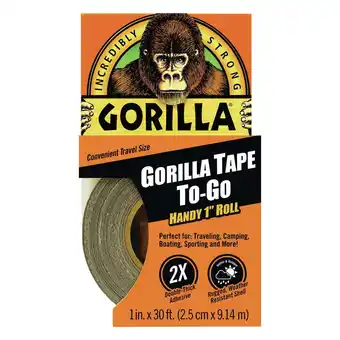 Walmart Gorilla Black Tape to-Go Handy Roll, 1 in x 10 Yard Roll offer