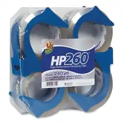 Walmart Duck HP 260 Clear Packaging Tape with Dispenser, 1.88 in. x 60 yd., 4 Rolls offer