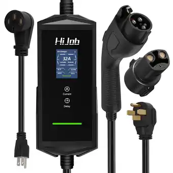 Walmart HIJOB 25FT Portable Level 2 Electric Vehicle Charger with 5-15 Adapter for Quick & Slow Charging offer