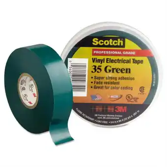 Walmart Scotch 35 Vinyl Electrical Color Coding Tape, 3 Core, 0.75 X 66 Ft, Green | Bundle of 2 Rolls offer