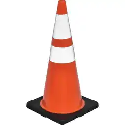 Walmart Global Industrial 708147 28 in. Traffic Cone - Reflective - Black Base - 7 lbs offer