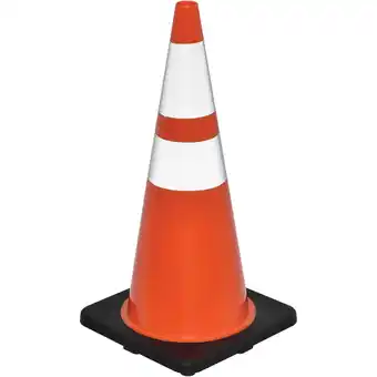 Walmart Global Industrial 708147 28 in. Traffic Cone - Reflective - Black Base - 7 lbs offer