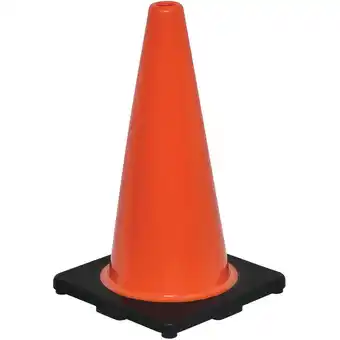 Walmart Global Industrial 18 Traffic Cone Non-Reflective Black Base 3 lbs offer