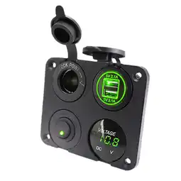 Walmart APLVFFZH Charger Outlet Socket Panel Car Voltmeter Gauge Car Charger Outlet Socket Green offer