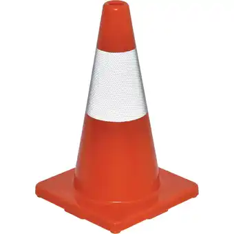 Walmart Global Industrial 708139 18 in. Traffic Cone - Reflective - Solid Orange Base - 2.5 lbs offer