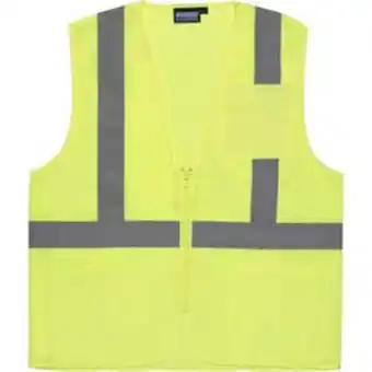 Walmart ERB Aware Wear S363P ANSI Class 2 Economy Mesh Safety Vest Zipper Closure M Lime offer